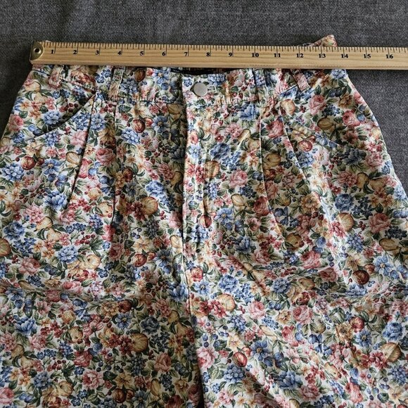 Willowbend Shorts Womens 12 Floral Cotton Twill Pockets Retro Boho USA Made Vtg - Picture 4 of 15